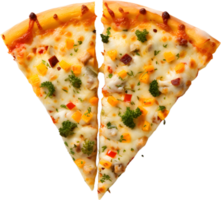 a pizza with broccoli and cheese on it png