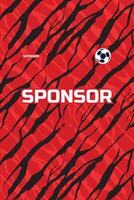 Thunder pattern soccer jersey with red and balck color vector