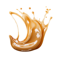 Caramel sauce splash isolated on transparent background png