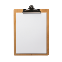Clipboard with white paper isolated on transparent background png