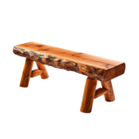 Cedar Log Bench isolated on transparent background png