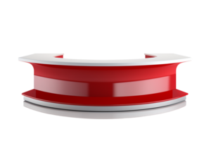 Curved help desk Counter isolated on transparent background png