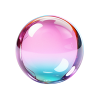 colorful soap bubbles with rainbow reflection isolated on transparent background png