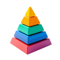 Colorful toy pyramid isolated on transparent background png