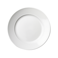 Empty white plate isolated on transparent background png