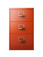 Red filing cabinet isolated on transparent background png
