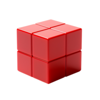 Red toy block for kids isolated on transparent background png