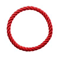 Red rope in a circle isolated on transparent background png