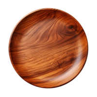 Round wooden plate isolated on transparent background png