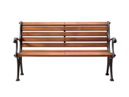 wooden park bench isolated on transparent background png