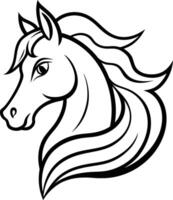 illustration of a horse for children colouring book vector