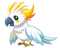 Cartoon Cockatoo Isolated on Transparent Background - Colorful and Exotic Bird Illustration png