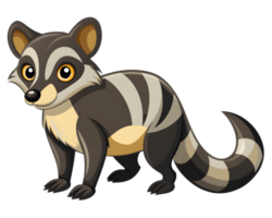 Cartoon Civet Isolated on Transparent Background - Exotic Animal Drawing for Educational Use png