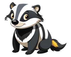 Cartoon Badger Isolated on Transparent Background - Adorable and Detailed Forest Creature Drawing png