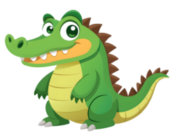 Cartoon Crocodile Isolated on Transparent Background - Powerful Reptile Drawing for Nature Enthusiasts png