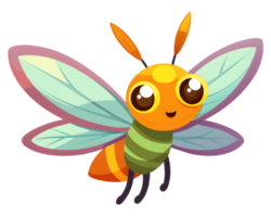 Cartoon Firefly Isolated on Transparent Background - Glowing Insect Drawing for Kids png
