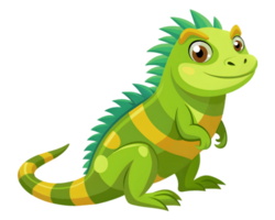 Cartoon Iguana Isolated on Transparent Background - Colorful and Unique Reptile Drawing png