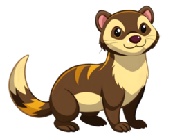 Cartoon Ferret Isolated on Transparent Background - Cute and Playful Animal Drawing png