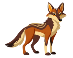 Cartoon Jackal Isolated on Transparent Background - Fierce and Majestic Wild Animal Drawing png