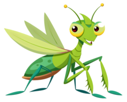 Cartoon Mantis Isolated on Transparent Background - Unique and Detailed Insect Drawing png