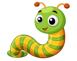 Cartoon Worm Isolated on Transparent Background - Cute and Detailed Insect Drawing png