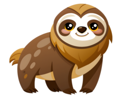 Cartoon Sloth Isolated on Transparent Background - Cute and Adorable Forest Creature Illustration png