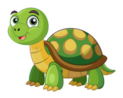 Cartoon Tortoise Isolated on Transparent Background - Majestic and Detailed Reptile Illustration png
