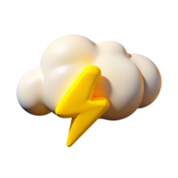 Clouds with Thunderbolt 3d Render png