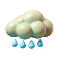 Clouds with Rain Drop 3d Icon png