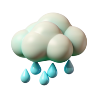 Clouds with Rain Drop 3d Concept png