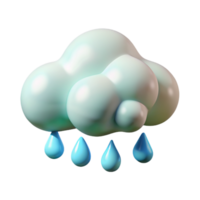 nuvens com chuva solta 3d render png
