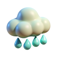 Clouds with Rain Drop 3d Graphic png