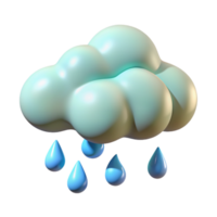 Clouds with Rain Drop 3d Image png