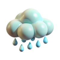 Clouds with Rain Drop 3d Design png