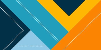 Trendy orange and blue abstract 3d background with square shape and lines. Colorful illustration with overlap pattern on background. Smart design for your promotions. Eps10 vector