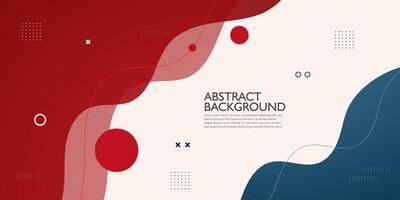Red and blue wave geometric business banner on white background design. Creative banner design with wave shape and lines for template. Simple horizontal banner. Eps10 vector