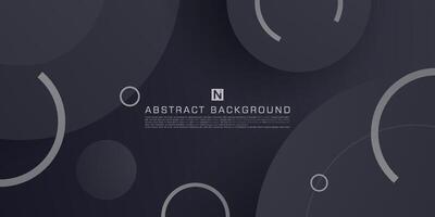 Dark gray gradient illustration background with curved and circle shapes. Abstract 3d background design with simple geometric style. Cool design. Eps10 vector