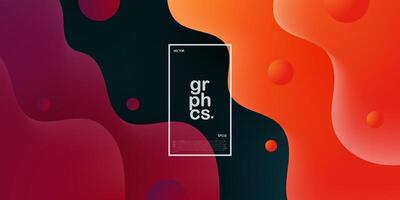 Modern dark green, red, and orange geometric business banner wave design. Creative banner design with wave shapes for template. Simple horizontal banner. Eps10 vector