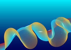 Flowing smooth wave pattern on a blue background. Internet network and communication signal technology, fiber optic line. Science and music backdrop. vector