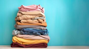 Stack of Colored Clothes photo