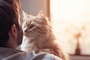 Man with a Cat photo