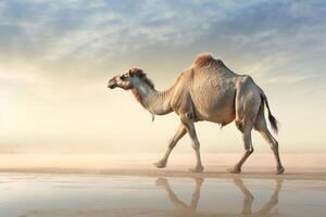 Camel in a Desert photo
