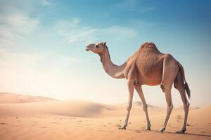 Camel in a Desert photo
