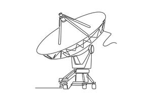 Outer space concept. Single line draw design graphic illustration. vector
