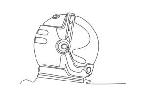Outer space concept. Single line draw design graphic illustration. vector