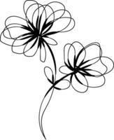 Hand drawn flat design simple flower outline vector