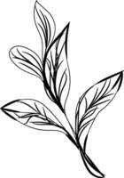 Hand drawn flat design simple flower outline vector