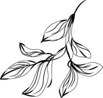 Hand drawn flat design simple flower outline vector