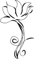 Hand drawn flat design simple flower outline vector
