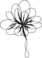 Hand drawn flat design simple flower outline vector
